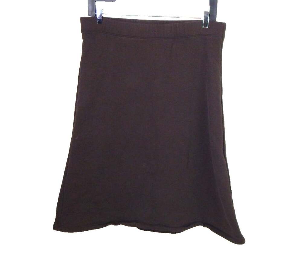 Aritzia Babaton Women's Large Skirt Brown A-Line Midi French Terry Knit